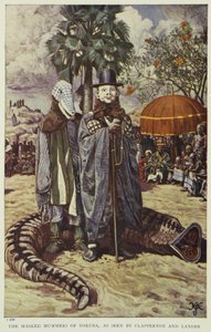 Les mimes masqués du Yoruba, vus par Clapperton et Lander, illustration de "Pioneers of West Africa", 1912 - Harry Hamilton Johnston