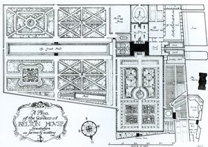 Plan des jardins de Belton House, Lincolnshire, vers 1900 - Harry Inigo Triggs