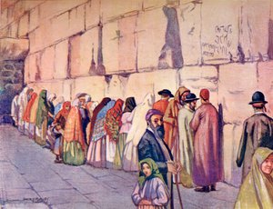 Le mur des lamentations, Jérusalem, Palestine, vers 1910, extrait de A Book of Modern Palestine par Richard Penlake pub. vers 1910 - Harry Morley