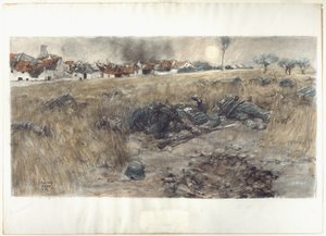 La lune des moissons, c.1918 (fusain et aquarelle, pastel sur papier)