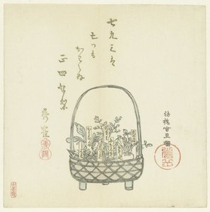 Un panier de jeunes pousses - Hasegawa Settan