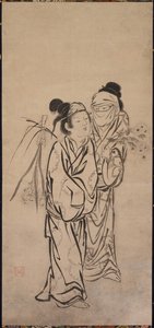 Un couple, fin des années 1500 - Hasegawa Soen
