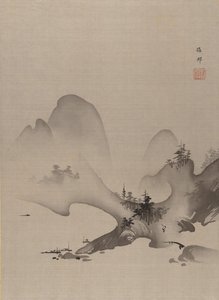 Lac et montagnes, vers 1885-89 - Hashimoto Gaho