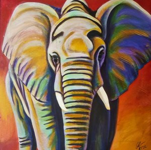 Éléphant coloré - HaskellArt