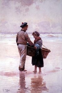 Enfants pêcheurs bretons - Hector Caffieri