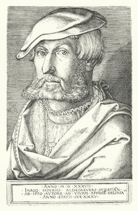 Autoportrait de Heinrich Aldegrever, peintre et graveur allemand - Heinrich (after) Aldegrever