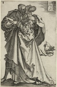 Couple Dansant, planche huit de Les Grands Danseurs de Mariage - Heinrich Aldegrever