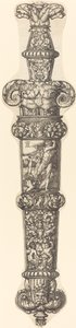 Conception pour un Fourreau de Dague avec Caïn et Abel - Heinrich Aldegrever