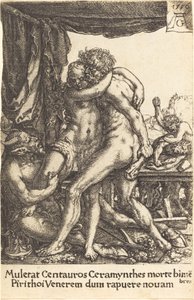 Hercule empêchant les centaures de violer Hippodamie - Heinrich Aldegrever