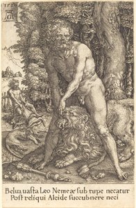 Hercule tuant le lion de Némée - Heinrich Aldegrever