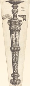 Grand fourreau de dague avec couple nu - Heinrich Aldegrever