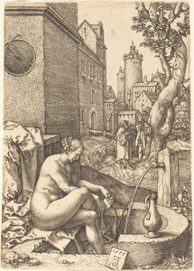 Suzanne surprise par les deux vieillards, 1555 - Heinrich Aldegrever