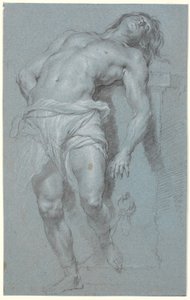 Modèle masculin debout, incliné en arrière, enchaîné à un autel - Heinrich Dittmers