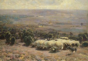 Un troupeau de moutons dans la lande de Lunebourg, 1902 - Heinrich Johann von Zugel