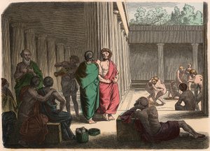 Grèce antique : Dans le gymnase. Platoniciens, épicuriens, cyniques et lutteurs - Heinrich Leutemann