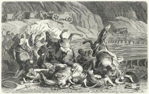Les Romains se déployant en formation phalange contre la cavalerie thrace (gravure) - Heinrich Leutemann