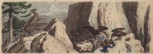 Les Andes chiliennes (gravure en couleur) - Heinrich Leutemann