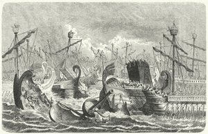 Victoire de la flotte romaine sur les Carthaginois à la bataille des Îles Égates, 241 av. J.-C. - Heinrich Leutemann