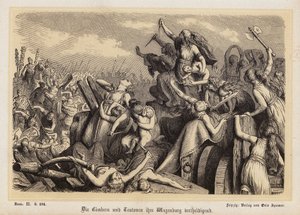 Femmes des Cimbres et des Teutons défendant leur train de bagages contre les Romains - Heinrich Leutemann