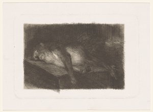 Singe couché et endormi - Heinrich M. Krabbé