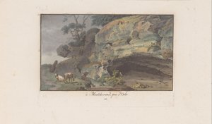 Berger devant une grotte à Montcherand - Heinrich Rieter