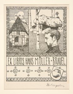 Ex-libris Hans Mueller-Blauel - Heinrich Vogeler