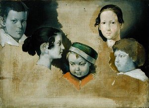 Les cinq enfants aînés du peintre Julius Schnorr von Carolsfield (1794-1872), c.1839-40 - Heinrich Wilhelm Truebner