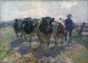 Paysans avec Vaches - Heinrich von Zügel