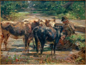 Berger avec veaux - Heinrich von Zügel