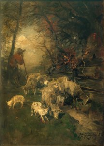 Berger avec des moutons