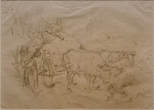 Chariot à bœufs - Heinrich von Zügel