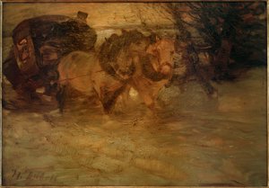 Diligence dans la neige
