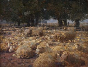 Parc à moutons (marais de bruyère) - Heinrich von Zügel