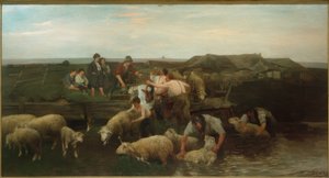 Lavage des moutons - Heinrich von Zügel