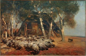 Troupeau de moutons au Koben - Heinrich von Zügel