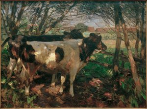 Deux vaches à la clôture - Heinrich von Zügel
