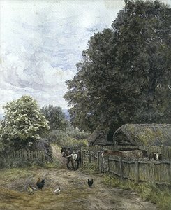 Une cour de ferme - Helen Allingham