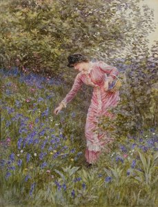 Cueillette de jacinthes - Helen Allingham
