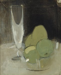 Pommes vertes et verre de champagne