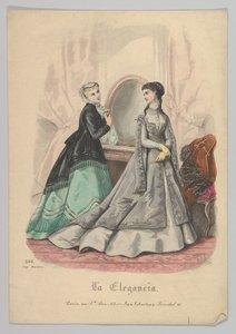 Deux Femmes avec un Miroir, No. 868, de La Elegancia San Sebastian, 19ème siècle - Heloise Leloir
