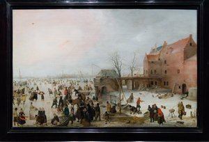 Dutch : IJsgezicht bij een brewery Une scène sur la glace près d