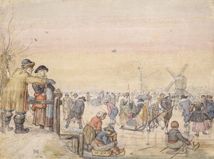 Profiter de la glace, 1630 - Hendrick Avercamp