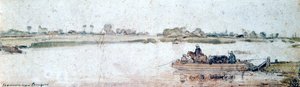 Paysage fluvial avec bac à corde, début du 17ème siècle - Hendrick Avercamp