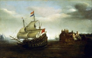 Un bateau néerlandais naviguant près d