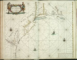 Carte de la Nouvelle-Hollande, Virginie et Nouvelle-Angleterre - Hendrick Doncker
