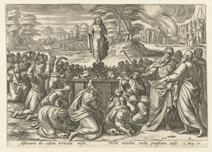 Élie rivalise avec les prophètes de Baal - Hendrick Goltzius (rejected attribution)