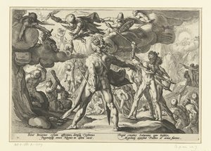 Attaque des Géants contre les dieux - Hendrick Goltzius (workshop of)