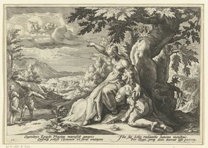 Clymène montre à Phaéthon son père, le dieu du soleil - Hendrick Goltzius (workshop of)