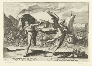 Cornix transformé en corbeau - Hendrick Goltzius (workshop of)