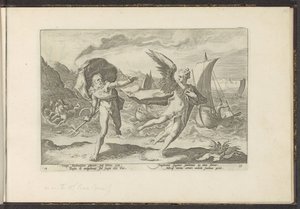 Cornix se transforme en corbeau - Hendrick Goltzius (workshop of)